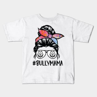 American bully mom messy bun Kids T-Shirt